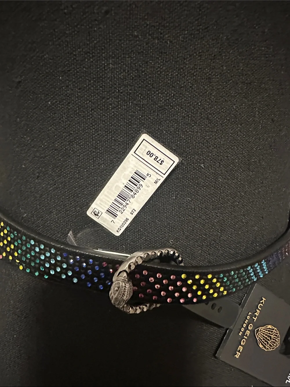 Studded Rainbow Leather Belt with Decorative Buckle
